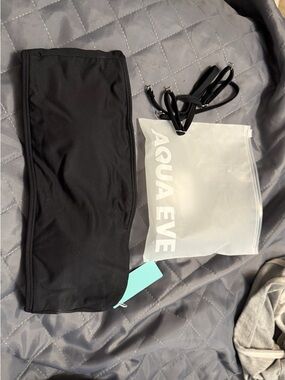 Aqua Eve Women's Black Bandeau Swim Top
